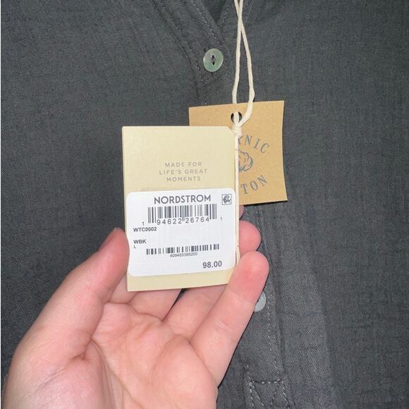 Faherty Dream Desmond Organic Cotton Top Washed Black Size Large NWT - Picture 5 of 8